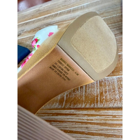 Betsey Johnson Mandee Platform Heels 6.5 Floral Coquette Chunky Sandal Pink Rose - Picture 6 of 7